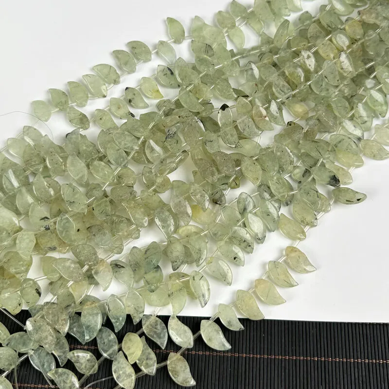 

30Pieces Prehnite oval leaffaceted 10*20mm nature for making jewelry necklace FPPJ wholesale loose beads