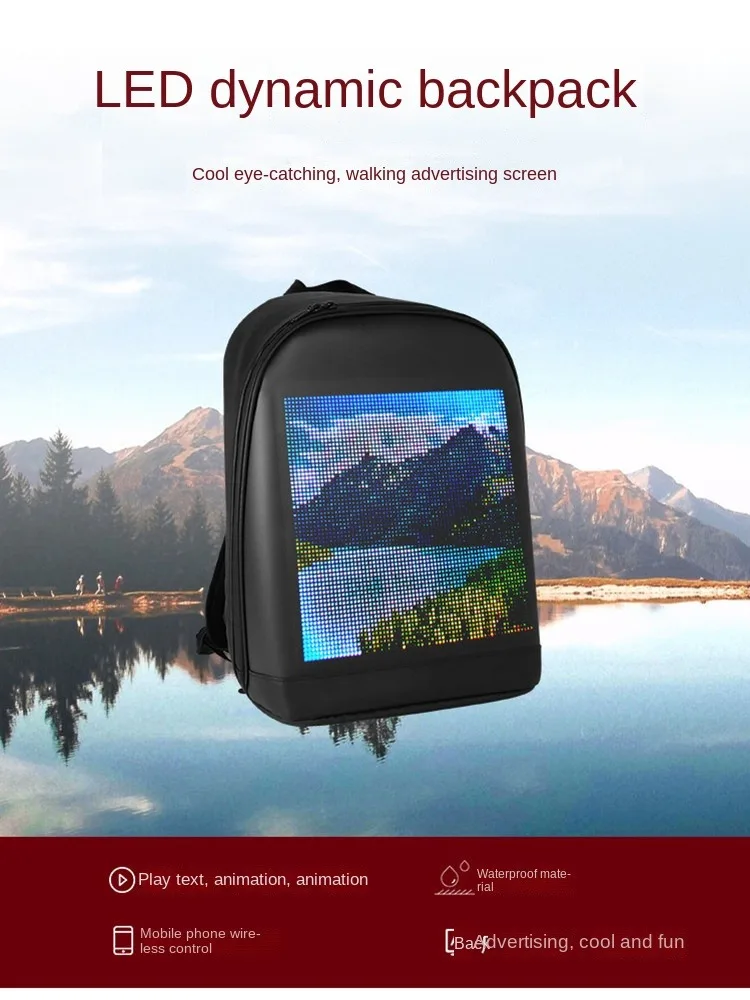 LED Advertising Backpack BLUETH Version Portable LED Backpack Magic Smart Walking Billboard APP Control Outdoor Led Display Bag