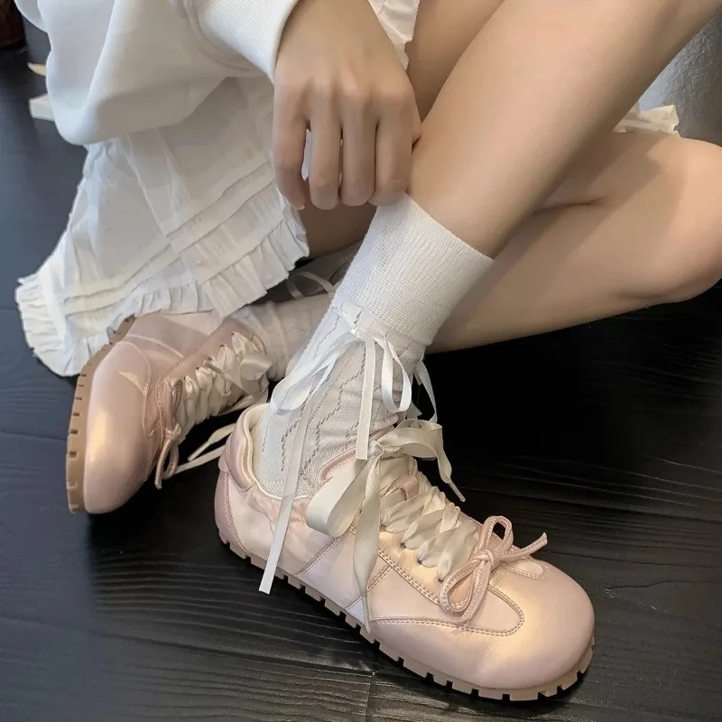 New Spring Women Ballet Flats Fashion Elegant RoundToe Cross Strap Shoes Ladies Comfort Street Style Soft Sole Ballerinas Shoes