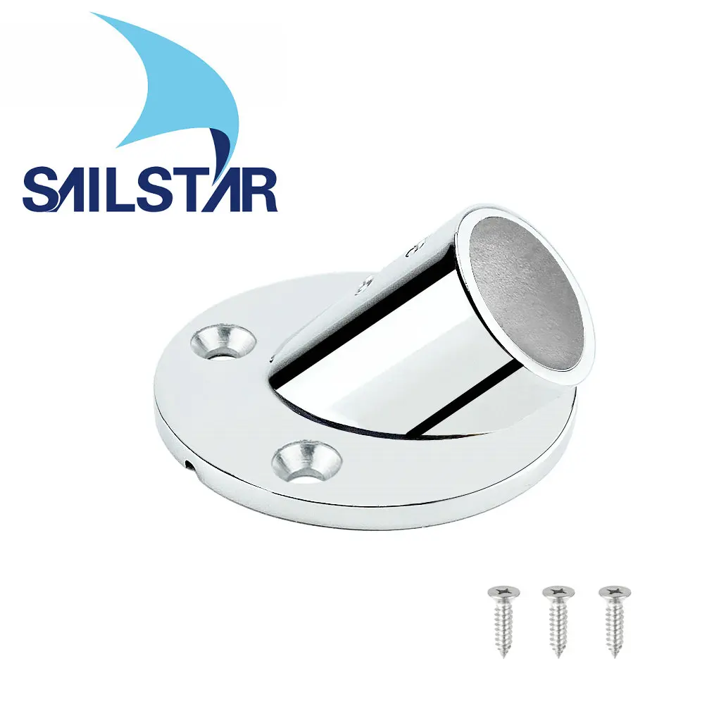 Marine 316 Stainless Steel 30/45/60/90 Degrees Round Base Handrail Fitting for Yacht Boat Tube Stanchion Column Accessories