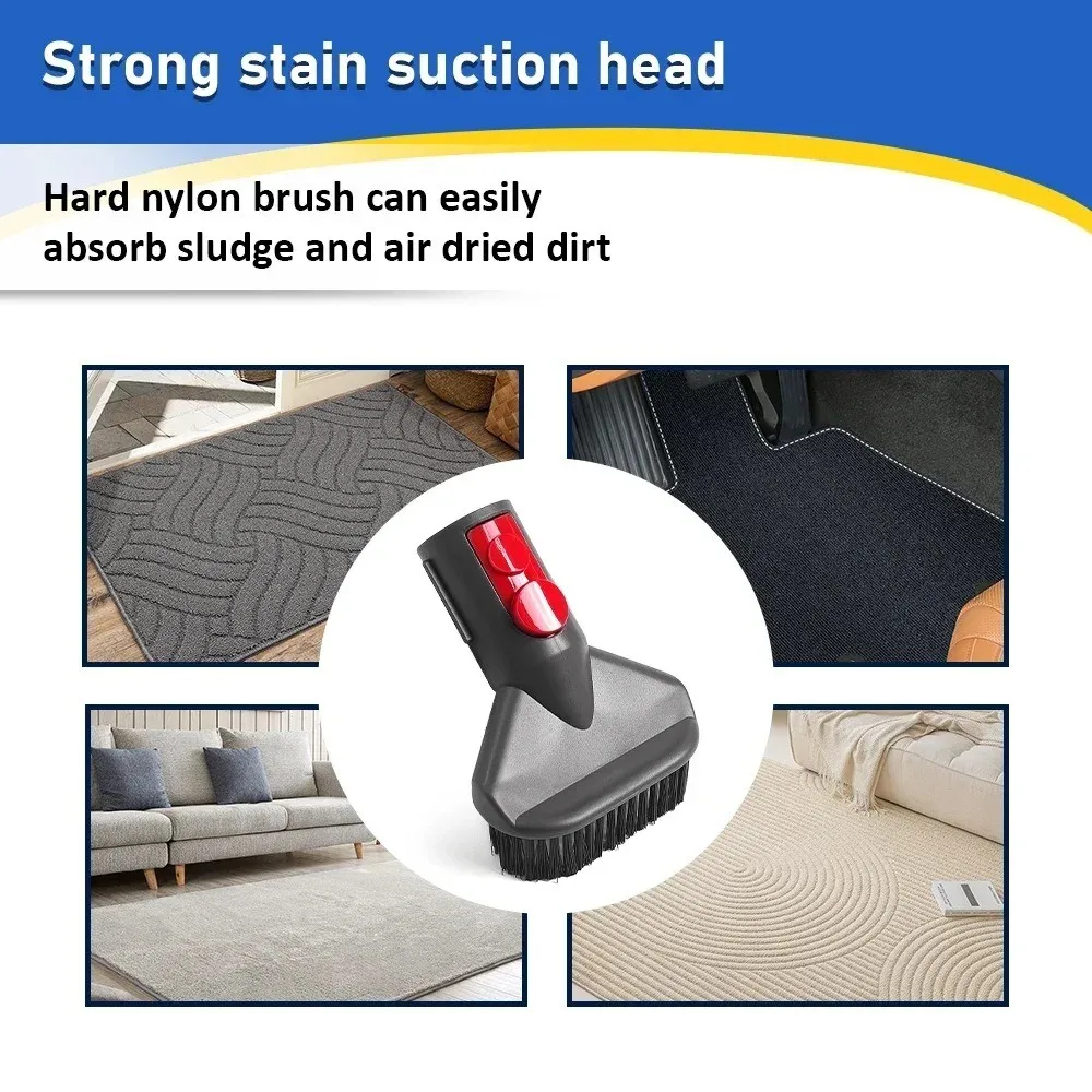 Multi Functional Stiff Bristle Brush Head for Dyson V7 V8 V10 V11 V12 V15 Vacuum Cleaner Attachment Clean Stains Cleaning Tools
