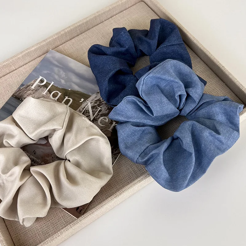 Versatile and Fashionable Hair Ties with Casual and Chic Denim Texture, Ideal for Daily Wear and Special Occasions