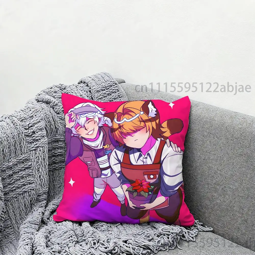 H-Heartopia Blanc Throw Pillow Case 50x50cm DIY Square Pillowcase Square Office Cushion Cover