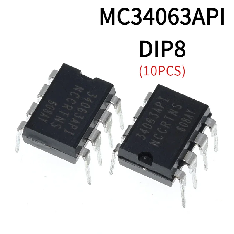 10PCS MC34063API MC34063 34063 DIP8 DIP Boost Or Buck Power DC/DC Converter