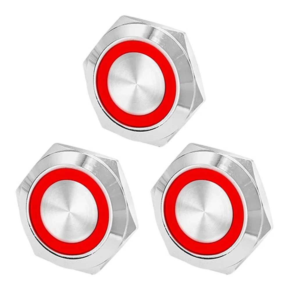 

3pcs Waterproof Push Button Switch Compact 19mm LED Lights for Momentary Operation in Various Voltage Settings