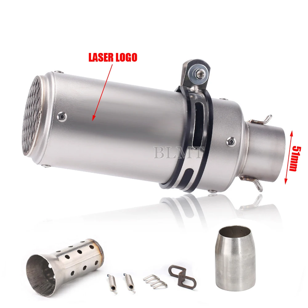 Universele 51/60mm motorfiets sc uitlaat inox uitlaat koolstofvezel uitlaat met DB Killer voor z900 R3 R25 MT07 MT09 R1 Z400 Z650