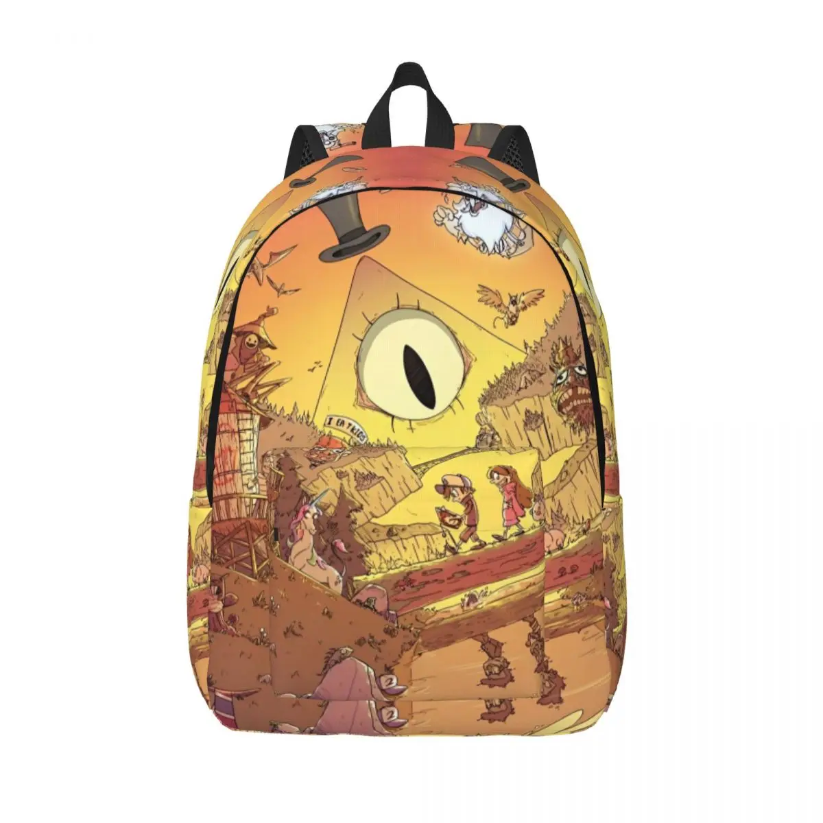 Bill Cipher-Mochila deportiva para hombre y mujer, bolsa de lona con dibujos animados de Anime para ordenador portátil y negocios