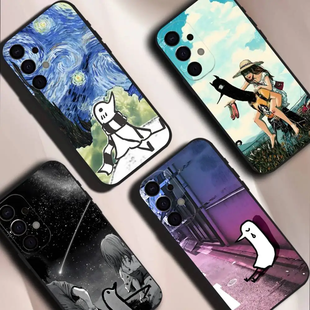 

G-Goodnight P-Punpun For Samsung S26,S25,S24,S21,S22,S23,S30,Ultra,S20,Plus,Fe,Lite,5G Black Cover Phone Case
