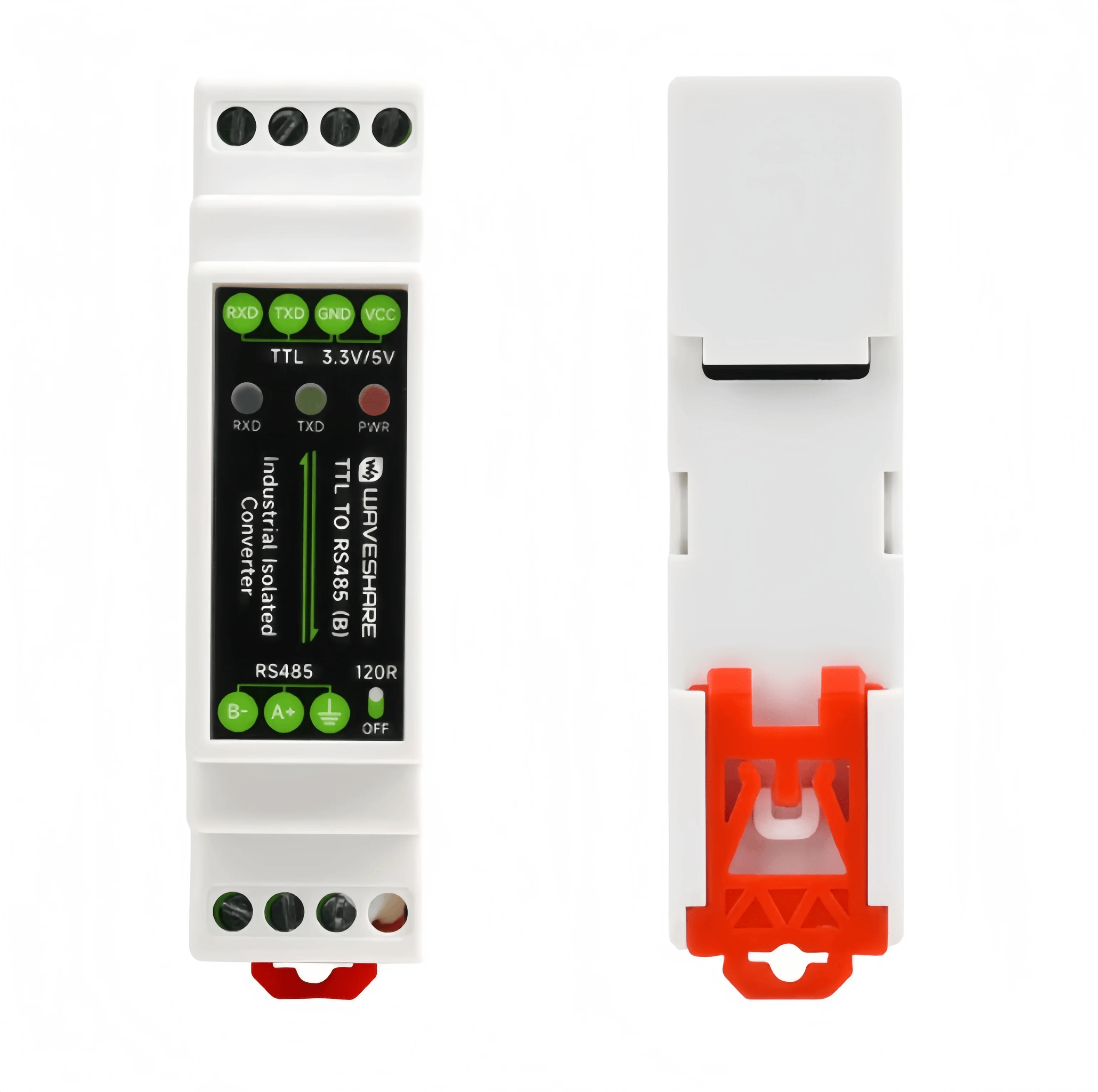 TTL-to-RS485 Module RS485-to-Serial Converter Bi-directional Electrically Isolated, Industrial-Grade DIN Rail Mountable