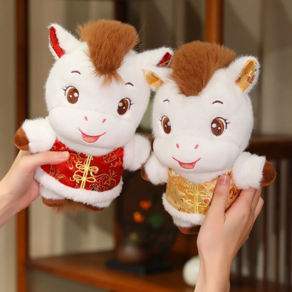 

Chinese Costume 2026 Horse Plush Doll Cute Creative Stuffed Horse Toy Fluffy Mascot Zodiac Pony Figurine Chinese New Year