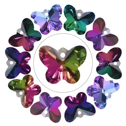 14mm 18mm Butterfly Pendant Gems Beads Glass Charms Crystal for Fashion Women DIY Jewelery Making Earring Necklace Accessories