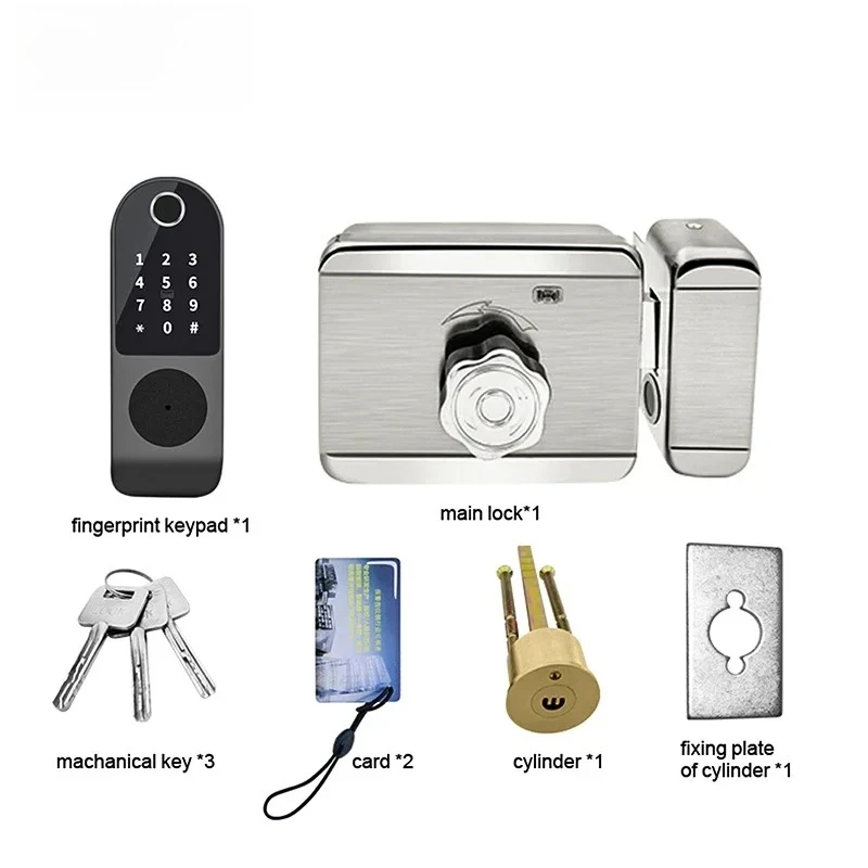 Waterproof Tuoya intelligent life Wifi application electric intelligent fingerprint rim door lock
