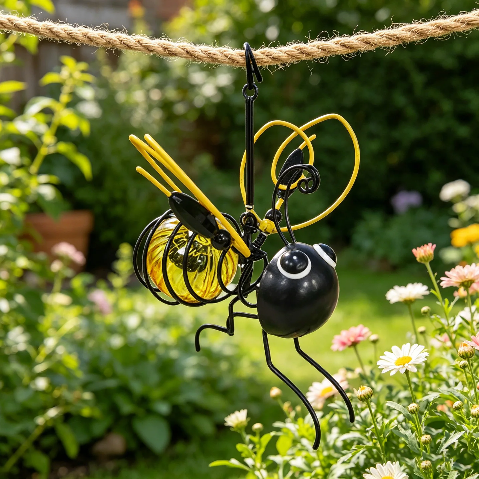 Solar Iron Bee Statue Lights O - Lighting Bug Decor recension och pris