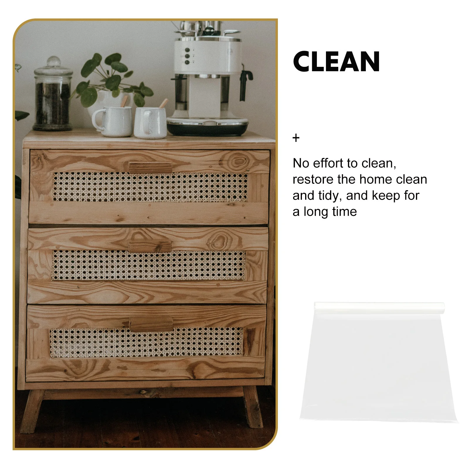 

1 Roll Clear Cover Oil Proof Waterproof Dust Resistant High Temperature Resistant Plastic Table Film For Tea Table Kitchen Bar