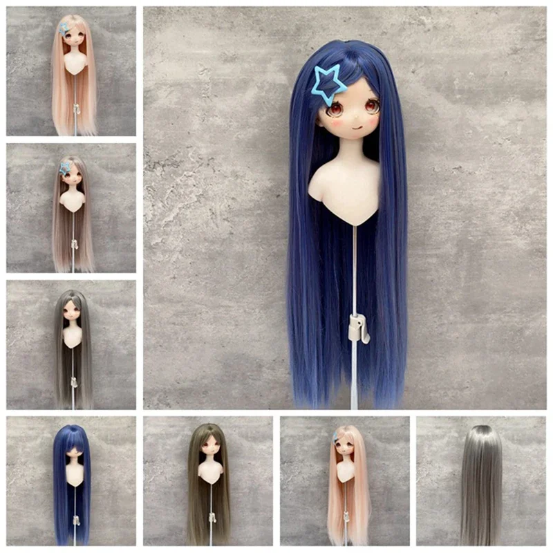 Doll's Wig for 1/3 1/4 1/6 Bjd Doll Long Hair with Bangs Soft High Temperature Silk Smooth Girl Toys Doll Accessories,no Doll