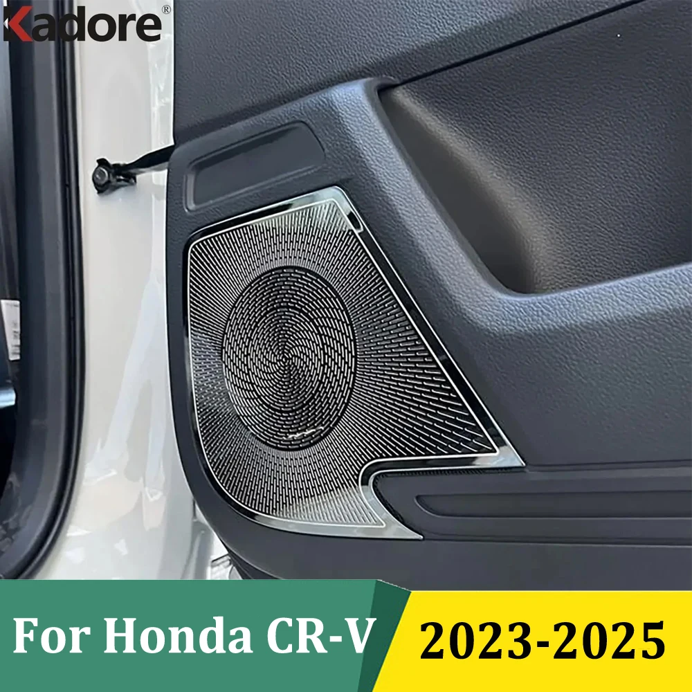 

For Honda CRV CR-V 2023 2024 2025 Stainless Steel Door Speaker Cover Audio Loudspeaker Trim Interior Car Styling Accessories