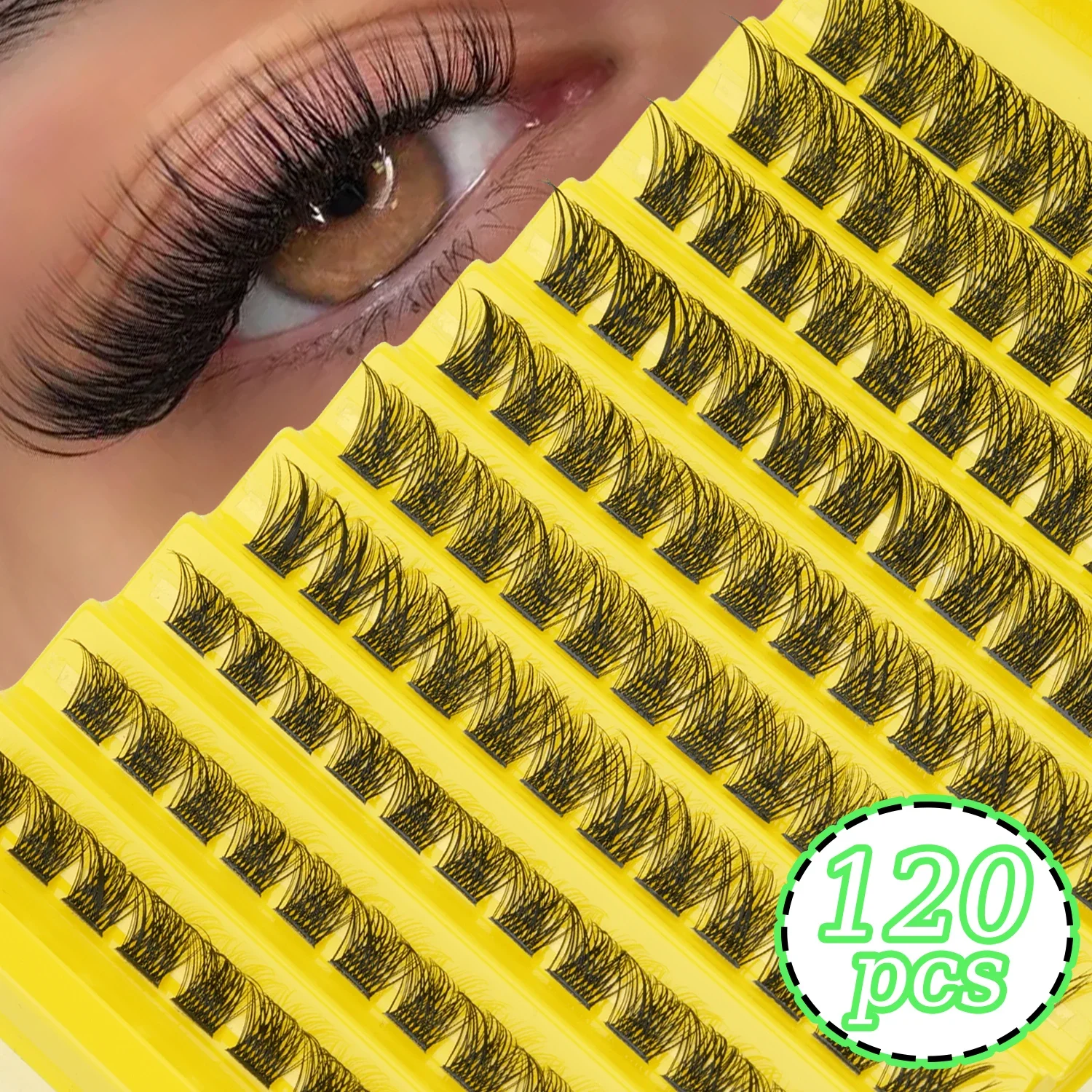 Eyelash Extension Cluster - 120 قطعة من الرموش الصناعية الفردية،