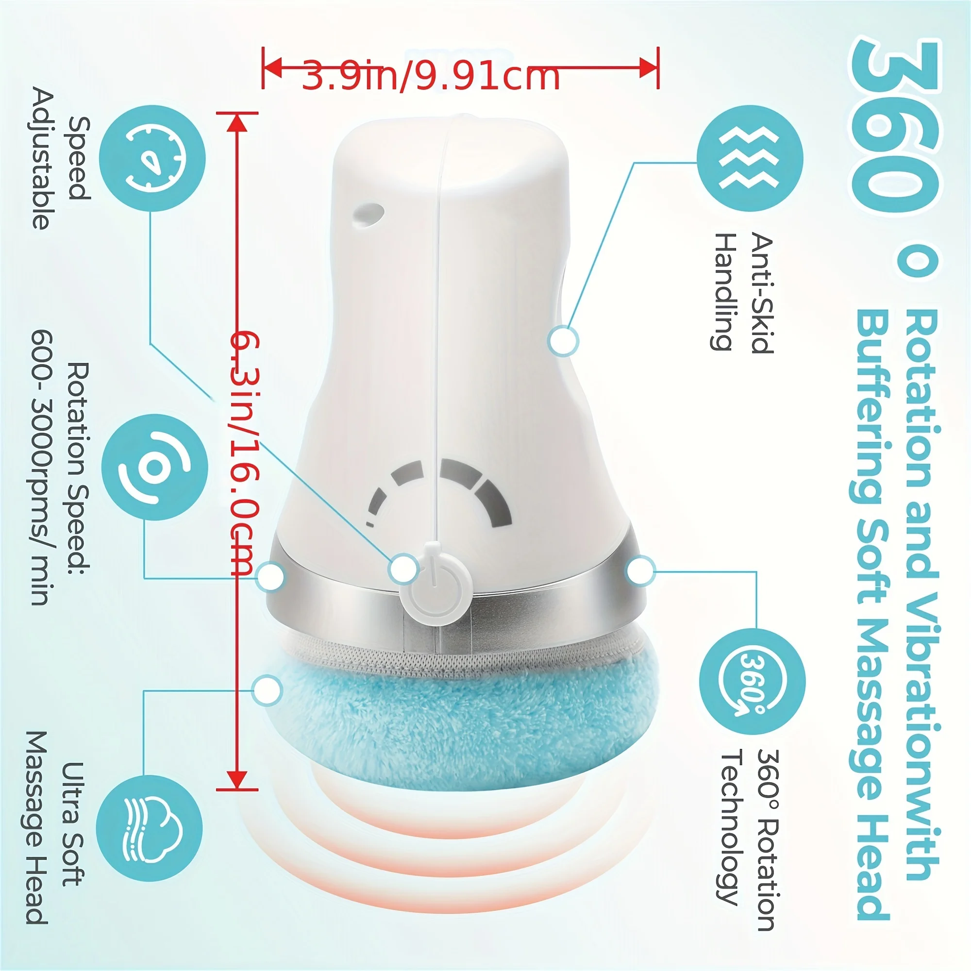 جهاز تدليك الجسم المحمول مع 3 قماش تدليك ناعم - يخفف توتر العضلات وتحسين الدورة الدموية للذراعين والساقين والوركين وبيل