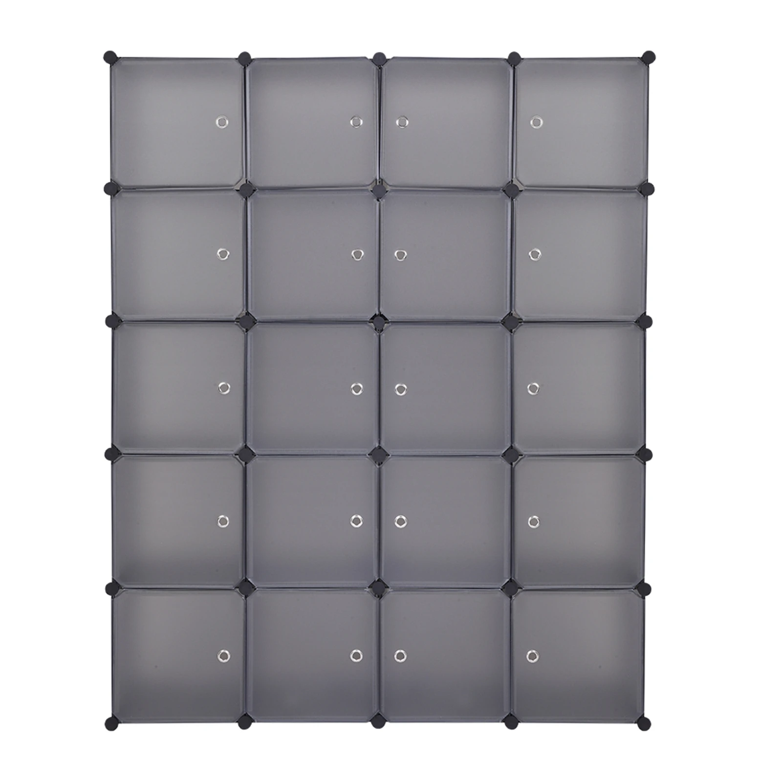 

20 Cube Organizer Stackable Plastic Cube Storage Shelves Design Multifunctional Modular Closet Cabinet with Hanging Rod Gray