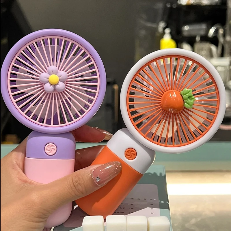 USB Rechargeable Mini Fan Handheld Size Quiet Operation Plastic Material for Travel Office Bedroom Personal Cooling