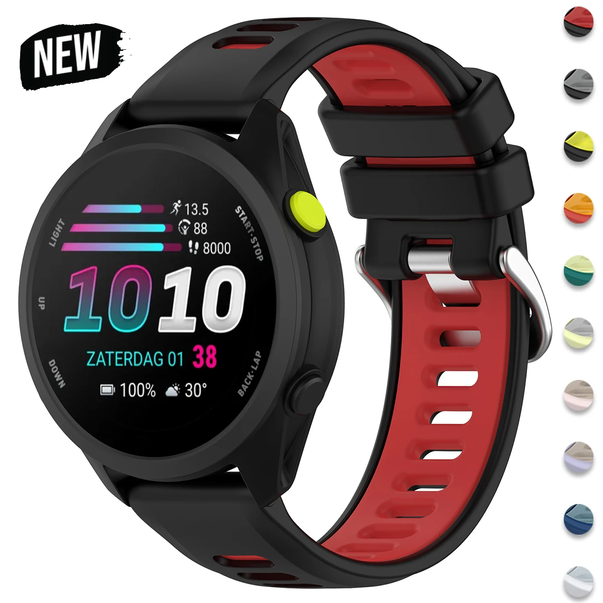 20 22mm Sports Silicone Strap For Garmin watch Feinx 8 47mm 7 6 5 Pro WistBand Forerunner 265 255 245 170/70 Bracelet Watchband