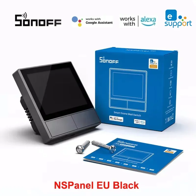 

SONOFF NSPanel EU Black SmartScene настенный переключатель EU WiFi умный дисплей универсальное управление работает для Alexa Google Home Huawei Hilink