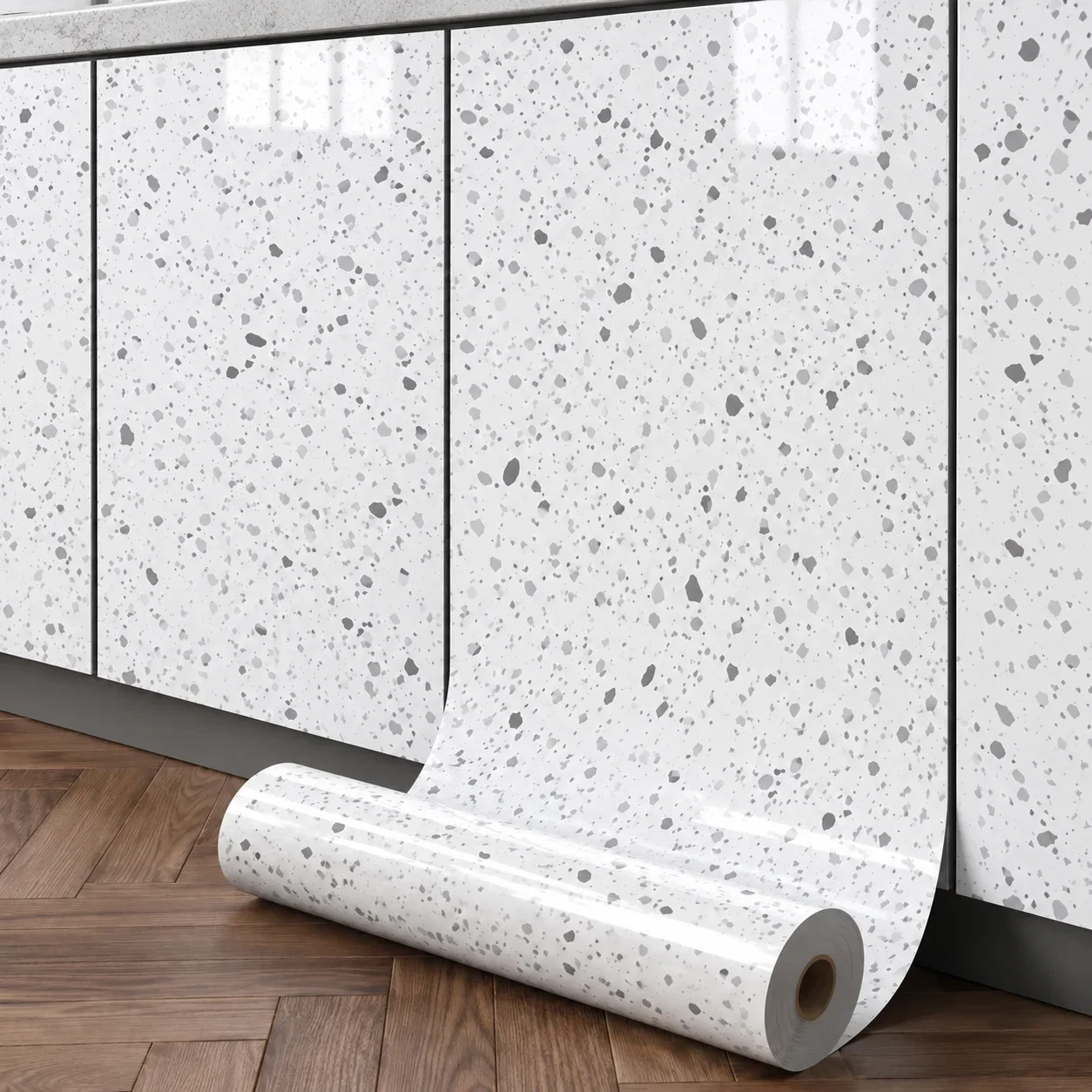Removable Oil-Resistant Marble-Pattern Kitchen Stickers An Ideal Choice For Refreshing Your Backsplash And Countertops.