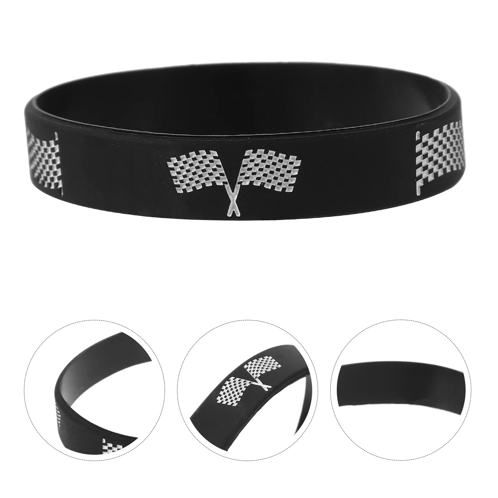 

12Pcs Checkered Flag Wristbands Delicate Sports Bracelets for Girls and Fans Easy to Wear and Match with Daily Clothes