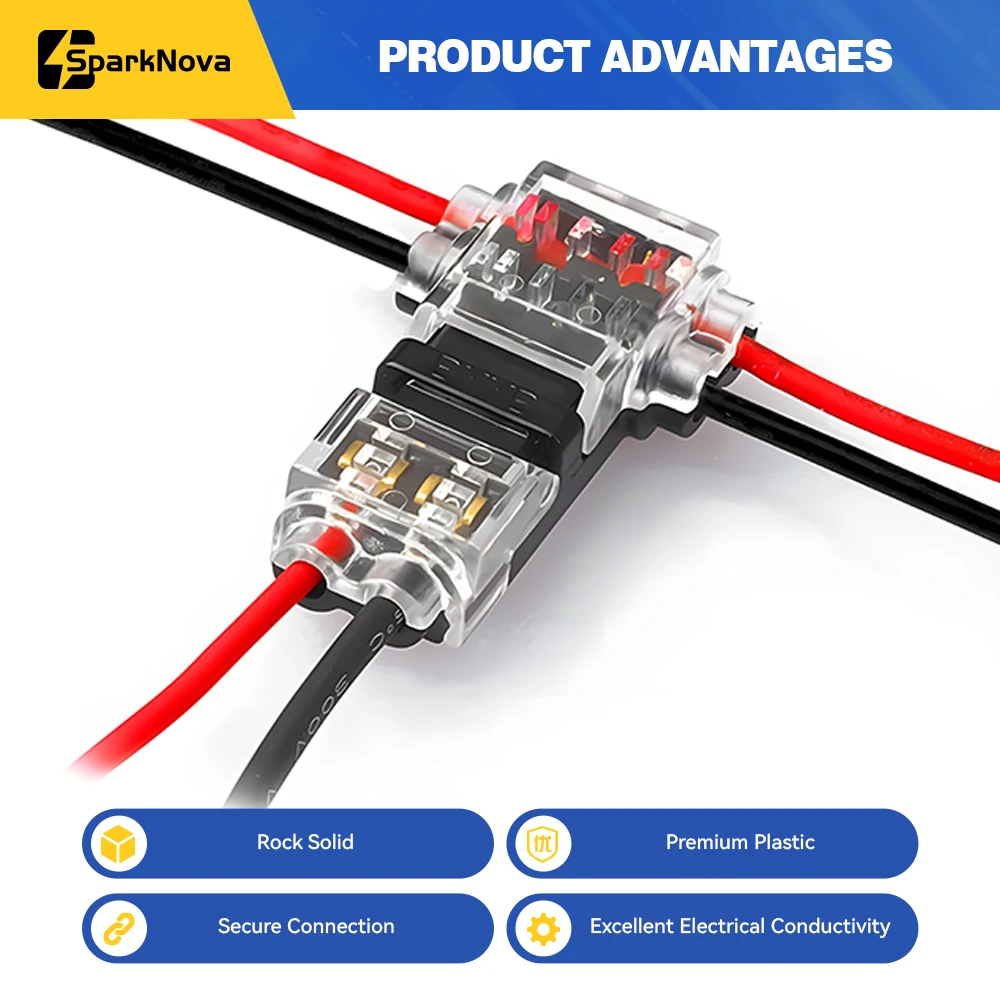 5/10PCS T Tap 2 Pin T2 Quick Splice Connector No Solder No Peel Wire Cable Terminal Auto Electrical Plug Joiners for Car Truck