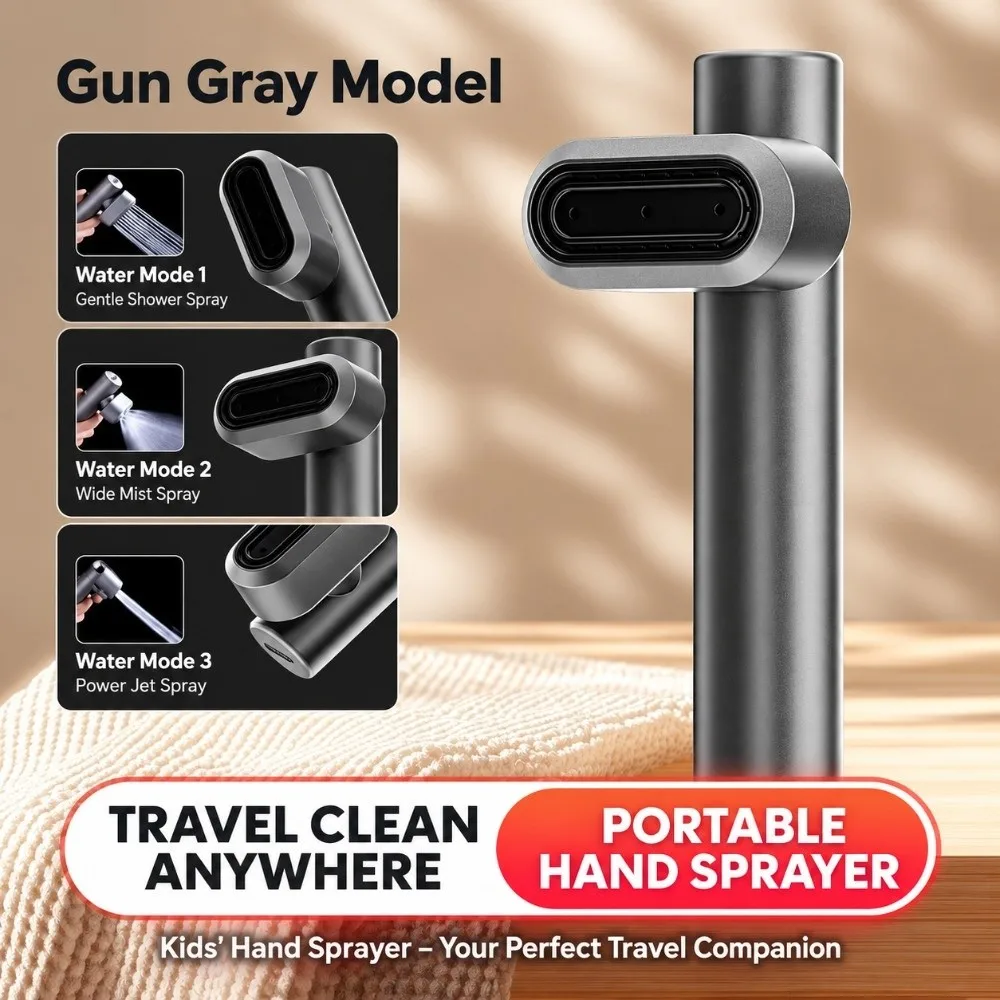 Travel High Pressure Shower Head Mini Handheld Sprayer Nozzle Water-saving Shattaf Douche Kit Bathroom Accessories