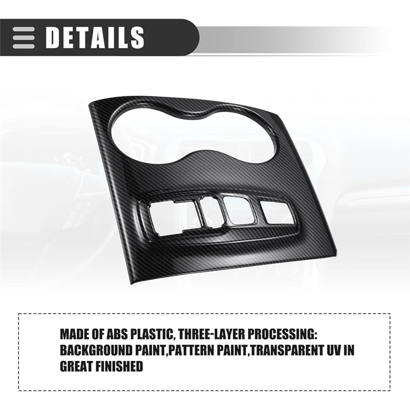 Reliable-For Honda Ridgeline 2021-2023 Pilot 2016-2022 Central Control Gear Shift Panel Cup Holder Cover Trim Carbon Fiber Car P