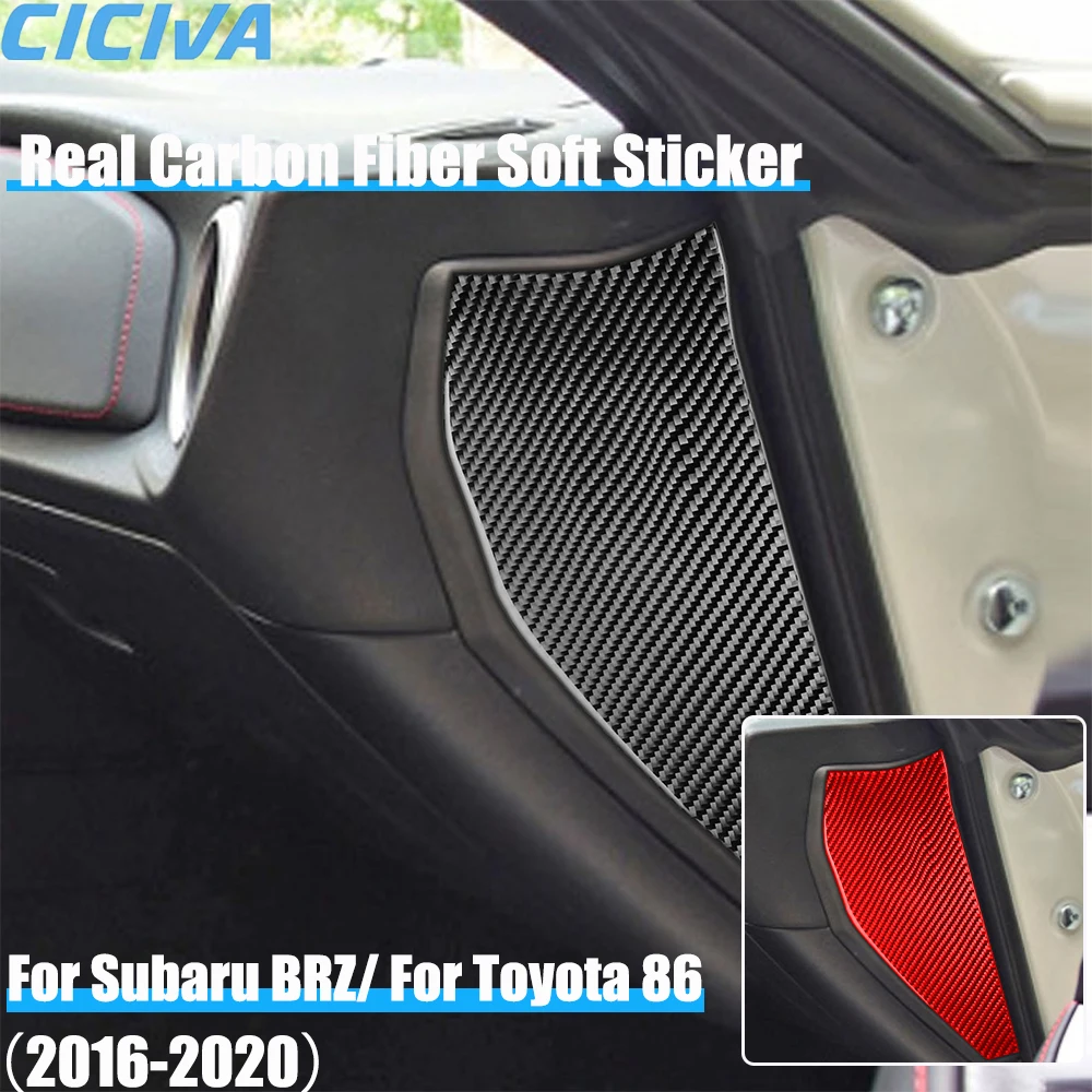 

Real Carbon Fiber Car Accessories Dashboard Side Panel Cover Soft Sticker For Subaru BRZ Toyota 86 GT86 2016 2017 2018 2019 2020
