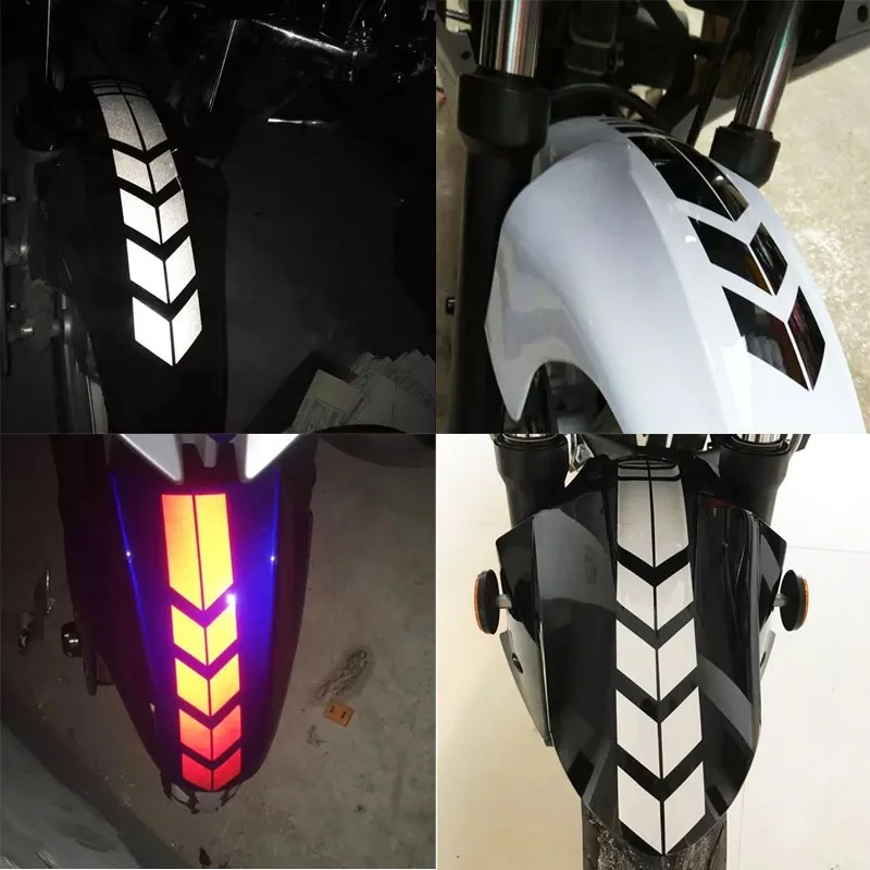 Motorcycle Stripe Arrow Reflective Stickers Safety Warning Fender Paste Waterproof Oilproof Tape Decal Motorcycle Accessories