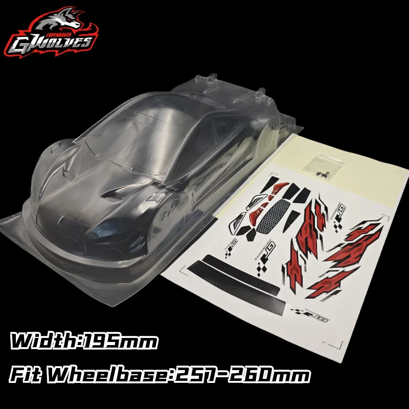 

1/10 RC HYPER GT Touring Car PC Body Shell Высокая прижимная сила 190 мм Ширина и хвост Lexan Body Для RC On road Xray Mugen Hsp Hpi Tamiya