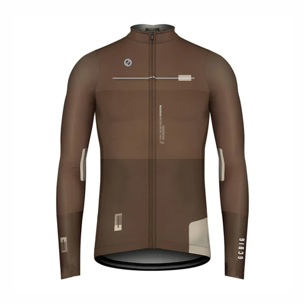 

New GG Mens Pro Team Bicycle Jackets 3 Rear Pockets Coat Winter Cycling Thermal Fleece Long Sleeve Jerseys Chamarras De Hombres