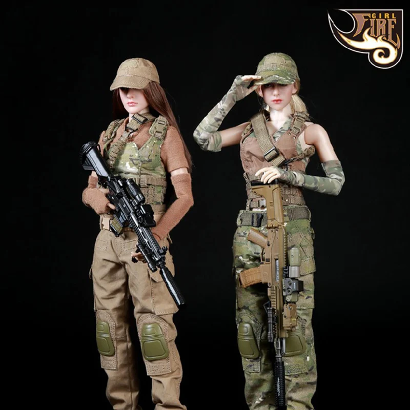 

Fire Girl Toys FG003 FG004 1/6 Female Soldier Military Army Uniform Camouflage Tactical Combat Suit Boots For 12" Action Figure