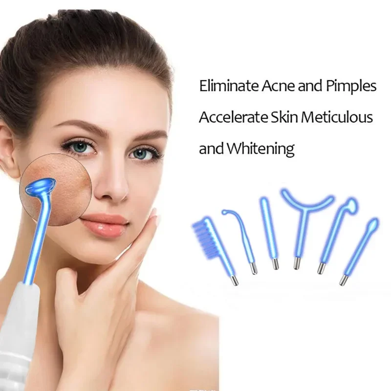 Portable Electrode Wand High Frequency Electrode Facial Machine Acne Spot Wrinkle Remover Hair Growing Tubes Skin Care Spa Tool