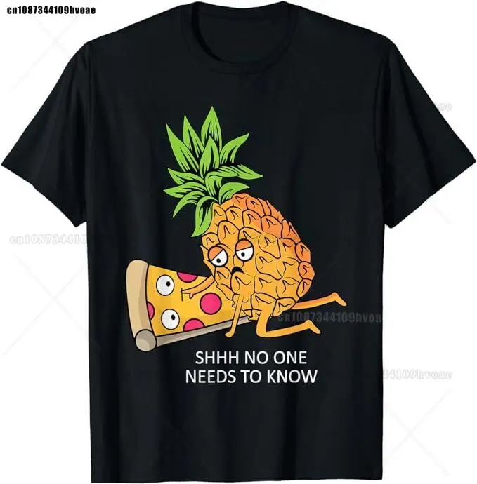 T-Shirt Ananas gehört auf Pizza liebhaber lustiges Essen Wortspiel
