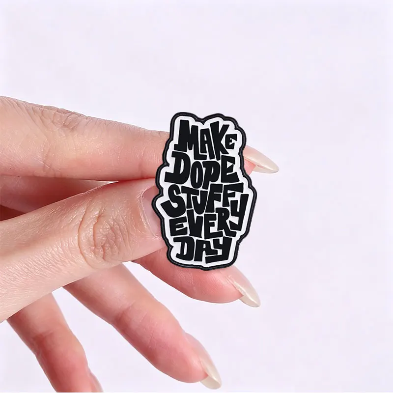 Make Dope Stuff Every Day Emaille-Pins im Retro-Stil mit Motivationszitaten, Broschen für Kleidung, Taschen, Schmuck, Deko, Anstecknadeln, Geschenke – Detail 3