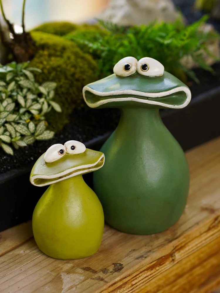 Cartoon Cute Big Mouth Frog Flower Pot Decoration Animal Kawaii Accessories Creative Children's Fun Table Top Garden Home Deocr