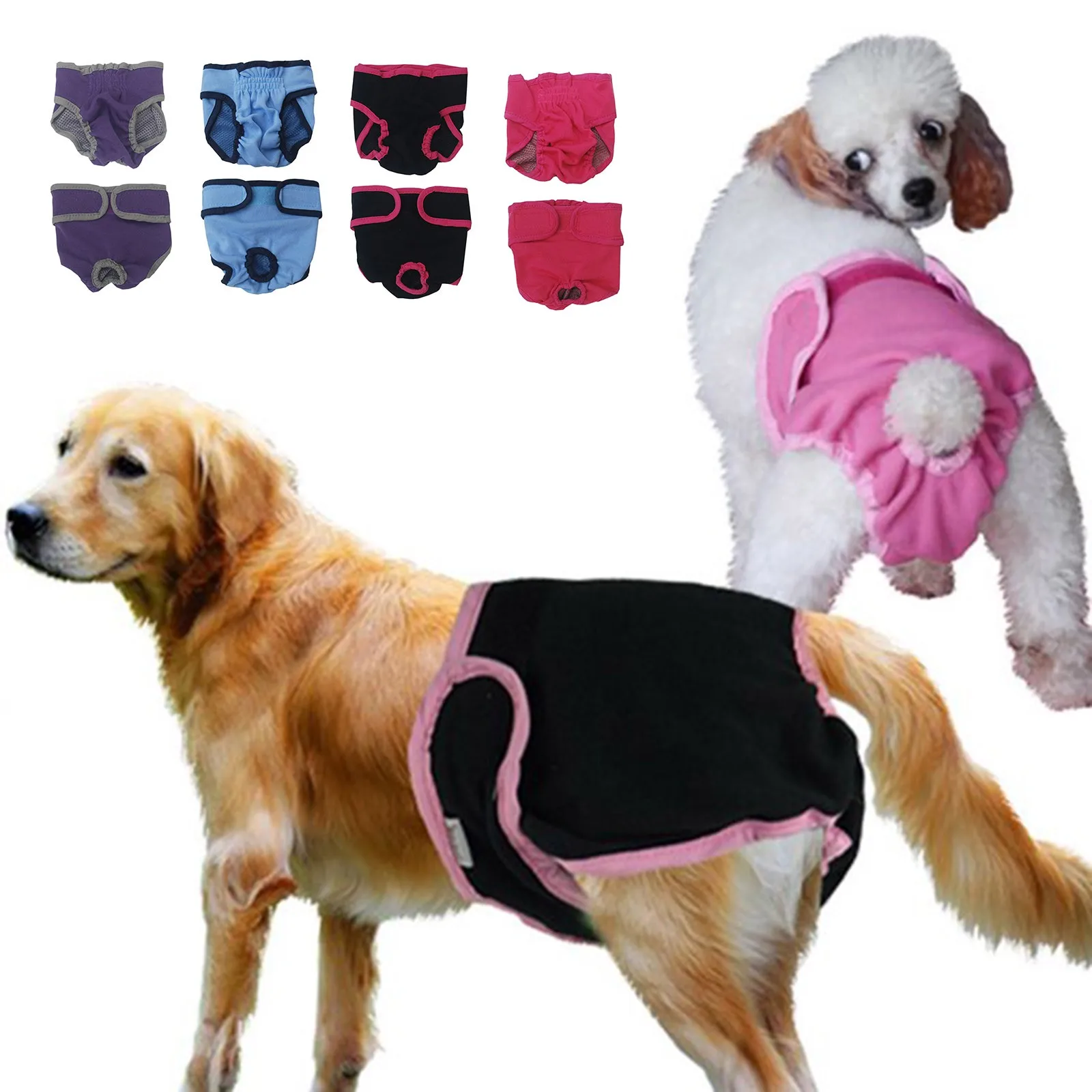 Washable Dog Diapers Physiological Pant Female Puppy Panties Shorts Underwear Cotton Female Dog Diper Panties Dog Cat Clothes