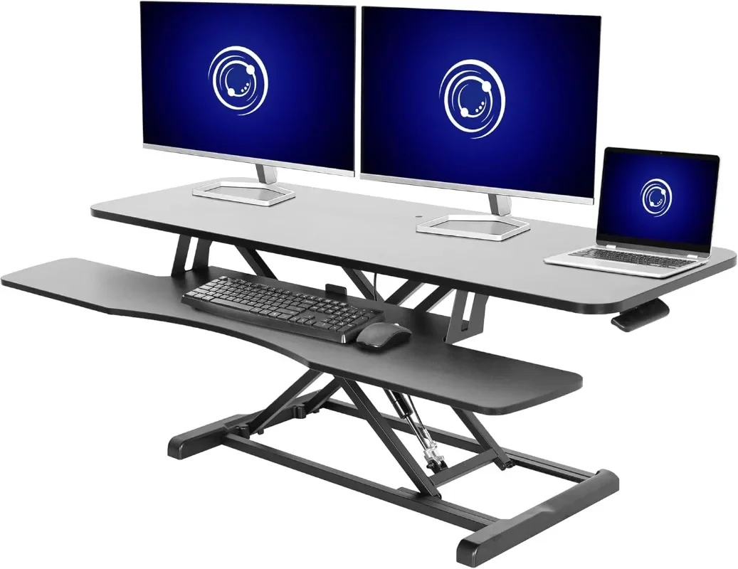VIVO 48 inch Desk Converter, K Series, Height Adjustable Sit to Stand Riser, Dual Monitor and Laptop Workstation with Wide