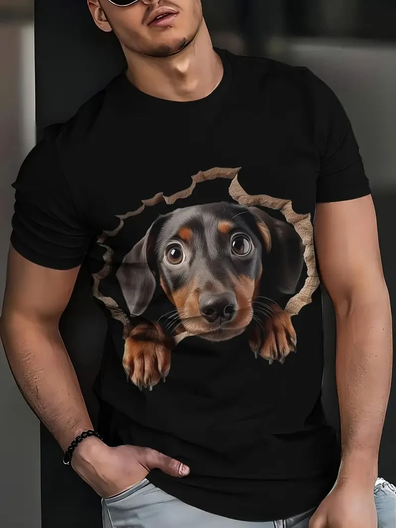

Casual T Shirt For Women Crew Neck Short Sleeve Dogs 3d Graphic Loose Casual Men's Clothing Pullover T-Shirt Streetwear Harajuku