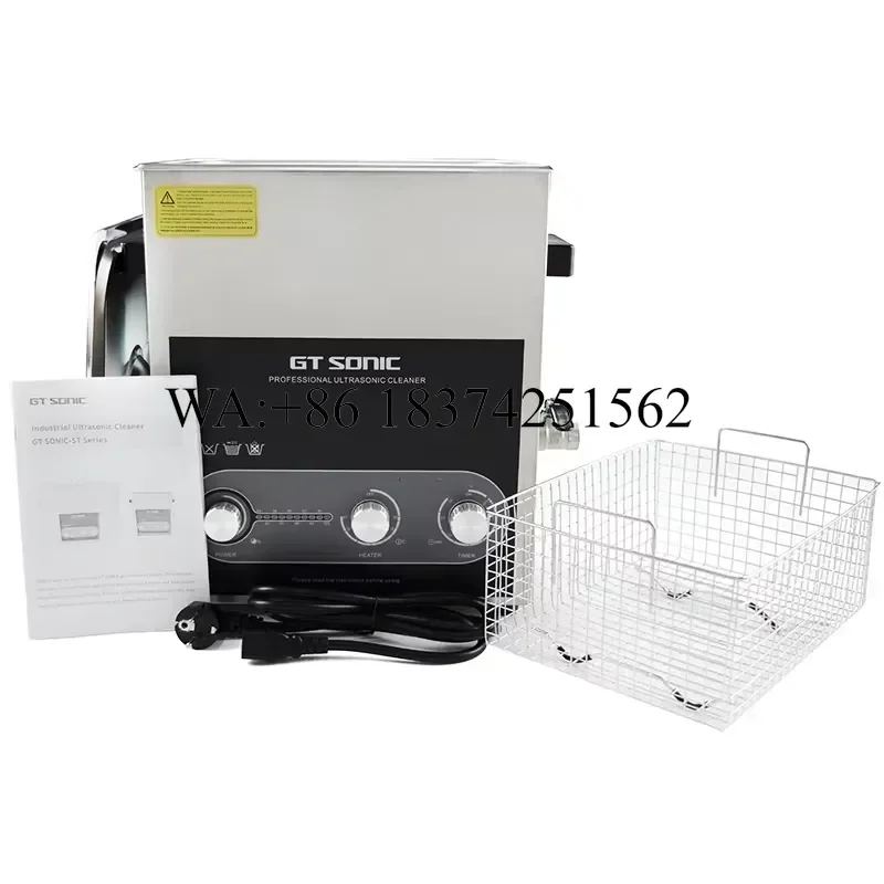 Wmwmnu 13L 500W 40KHz Industrial Ultrasonic Cleaner Stainless Steel Tank with Heating Timer Adjustable Power for Parts Lab