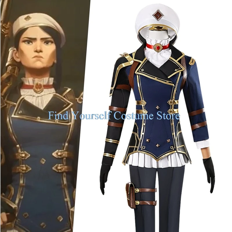 Game LOL Arcane Seizoen 2 Cosplay Caitlyn Kiramman VI Kostuum Uniform Past Halloween Party Carnaval Rollenspel Outfits Vrouwen