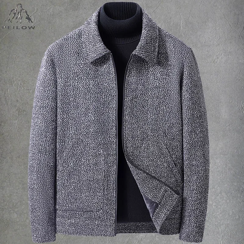 New Short Wool Coats For Men Spring Autumn Middle-aged Casual Business Cashmere Windbreaker Trench Jackets Suits Father Clothing