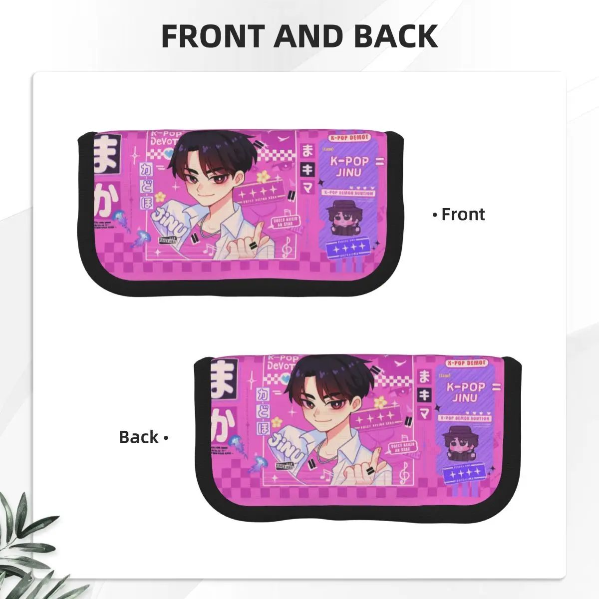 K-POP Demon Hunters Pencil Cases Pen Bag Student Large Storage Students School Zipper Pencilcases