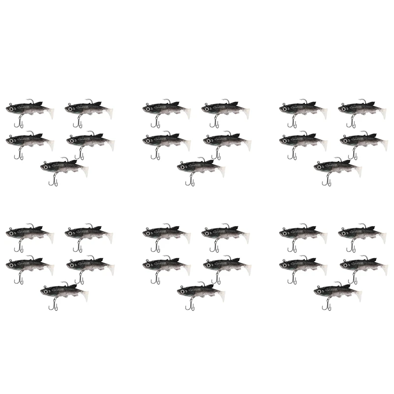 

30Pcs/Lot Soft Lure 8Cm 14G Wobblers Artificial Bait Fishing Lures Sea Bass Carp Fishing Lead Fish Jig