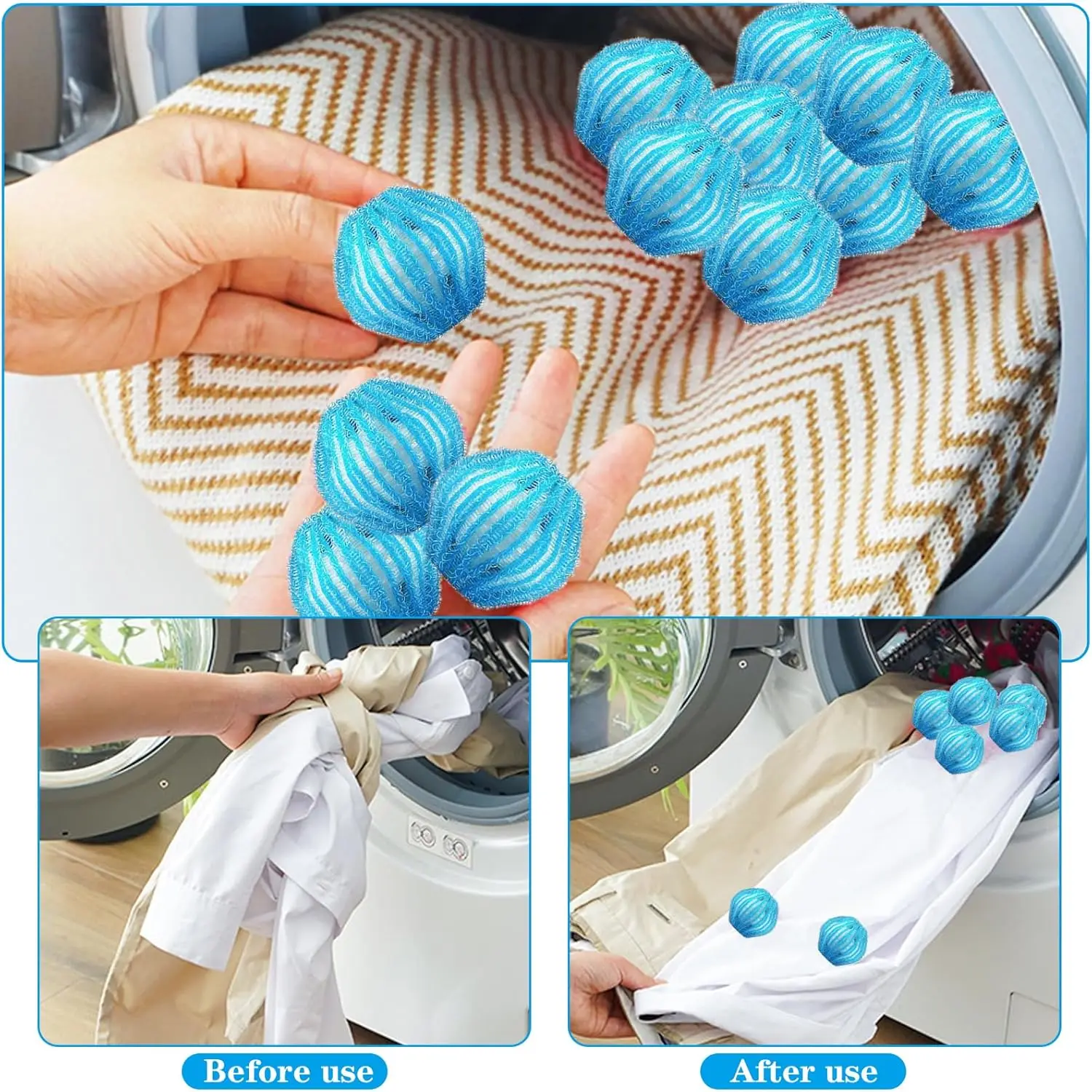 6pcs Nylon Floating Laundry Filter Balls Reusable Dogs Cats Pet Hair Lint Catcher Washing Machine Cleaning Accessories