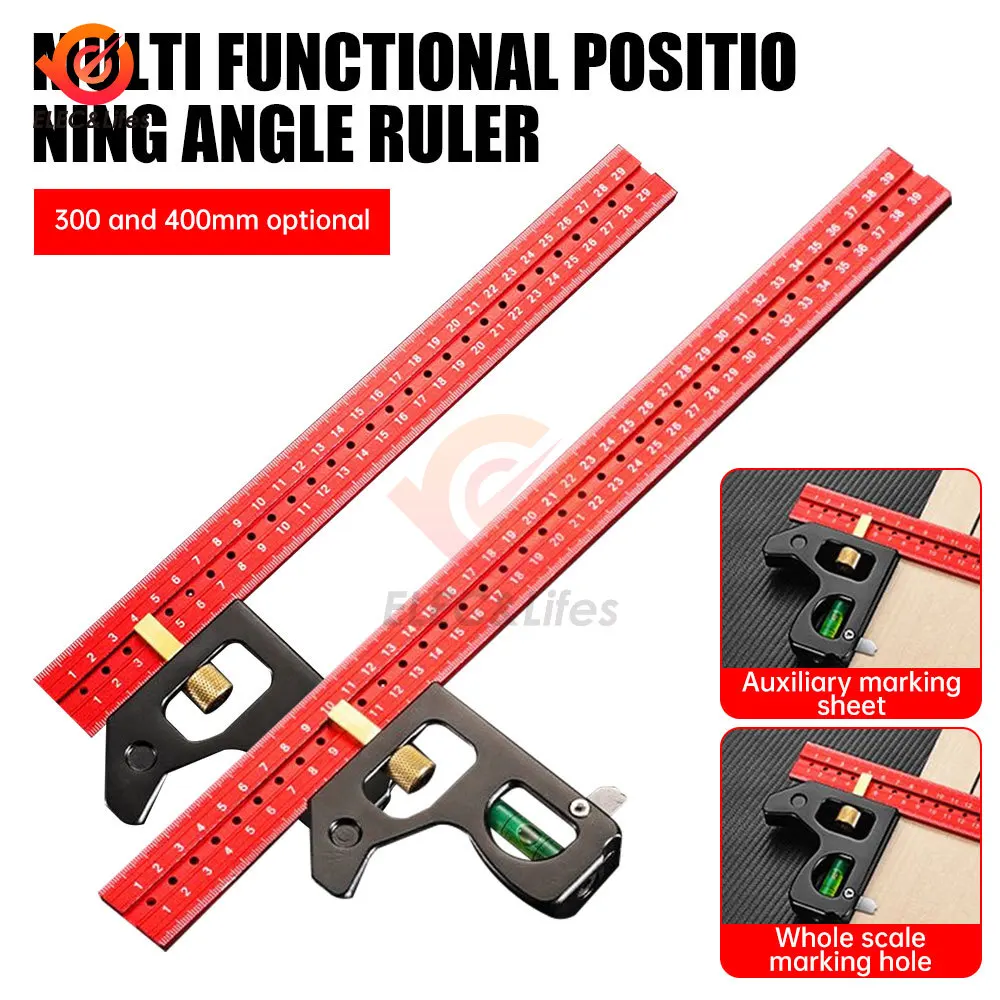 30/40cm Square Right Angle Ruler Woodwork Protractor Engineers Carpenter Straightedge Multi Combination Measuring Tools